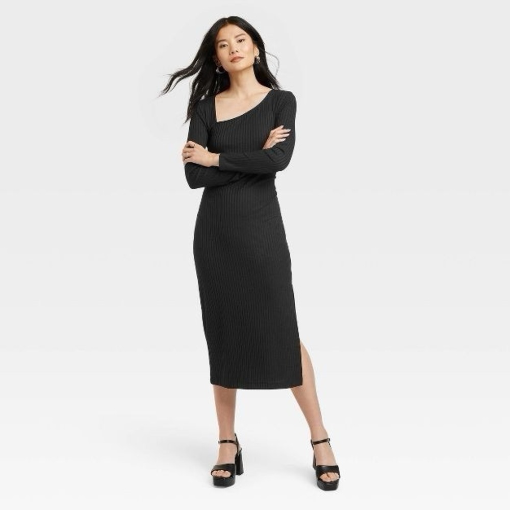 Midi Length Black Dress